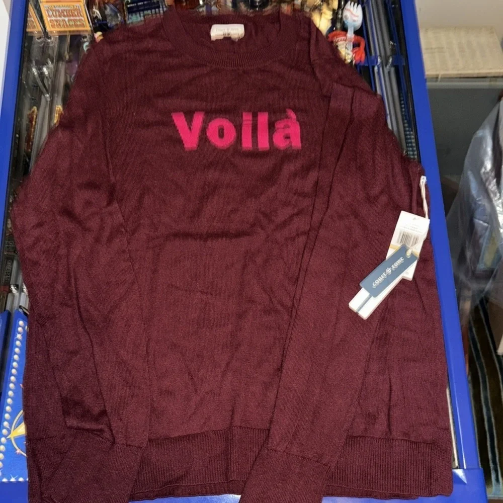 Court & Rowe Burgundy Crew Neck Voila Sweater Size Medium